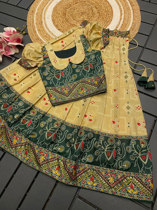 AJD Patola Foil Print Girls Wear Lehenga For Kids Wholesale Price In Surat